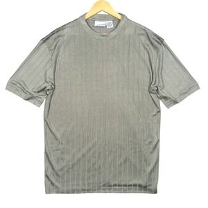 Irvine‎ Park Men's Gray Striped Short Sleeve T-Shirt XLG